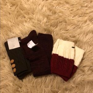 Boot socks and reversible faux boot socks